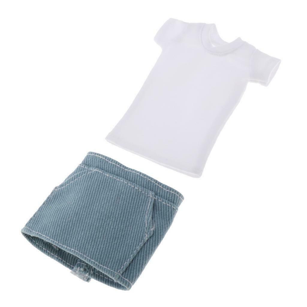 1/6 Scale Female Clothing White T-Shirt & Shorts Suit For 12" Body