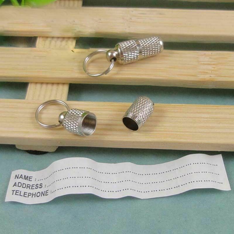 2Pcs Anti-Lost Pet Dog Cat Puppy ID Address Name Label Tag Barrel Collar Tube US