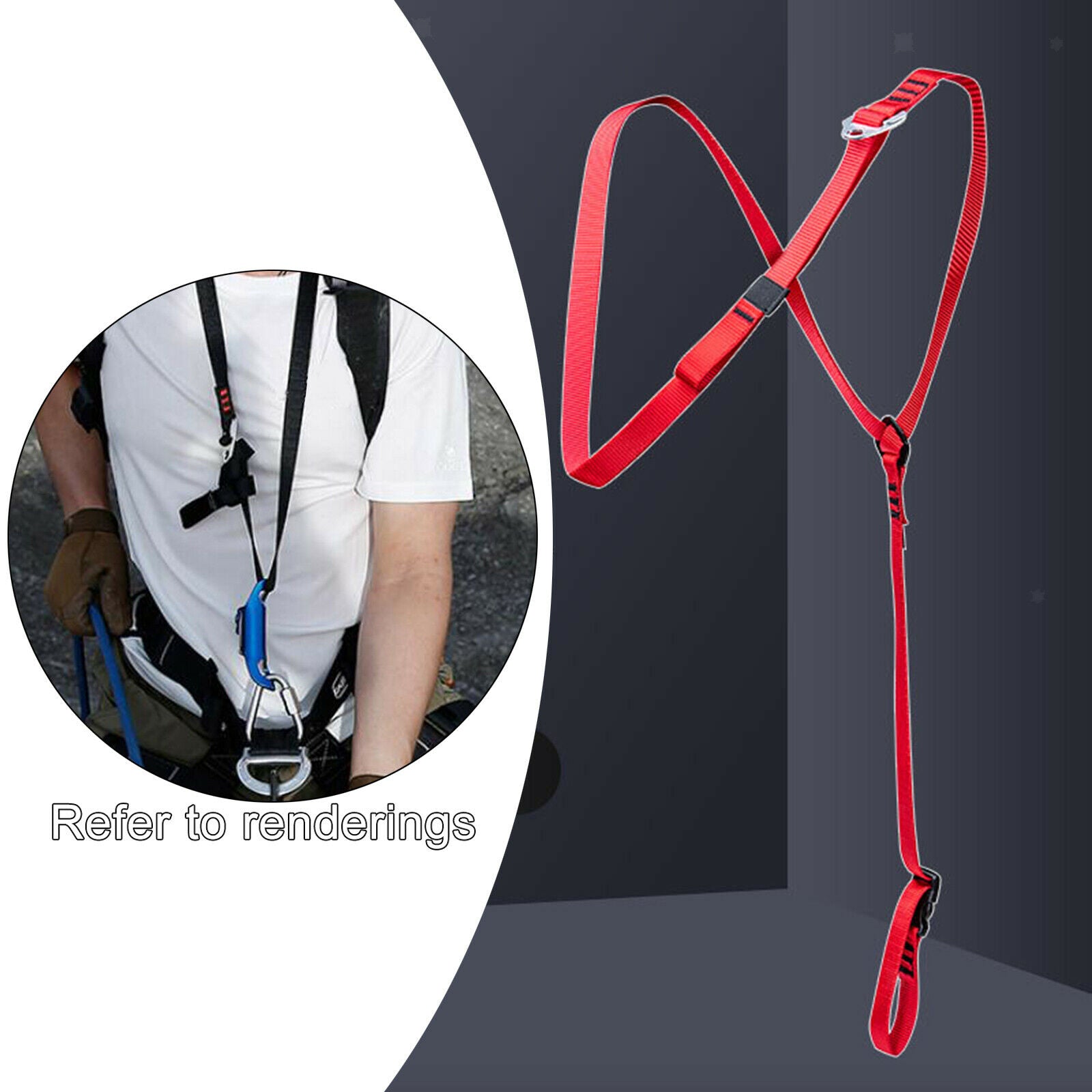 Climbing Chest Ascender Caving Rise Shoulder Strap Harness Webbing Safety