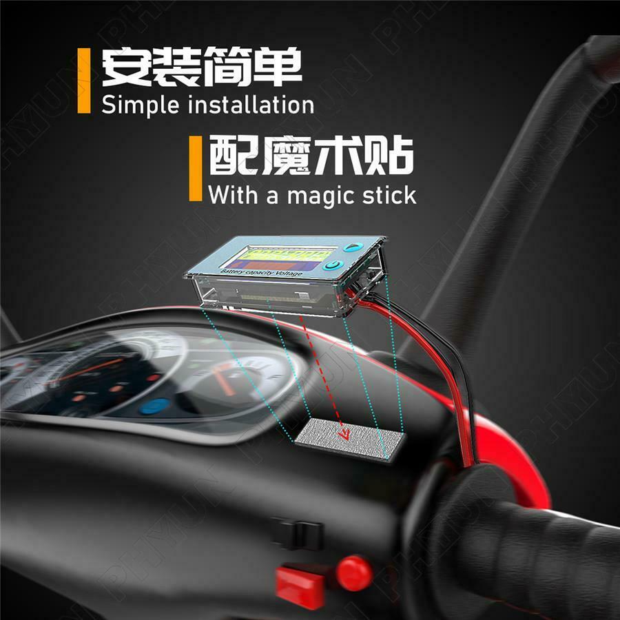 Motorcycle LCD Intelligent Voltmeter Thermometer Electricity Display Meter Gauge