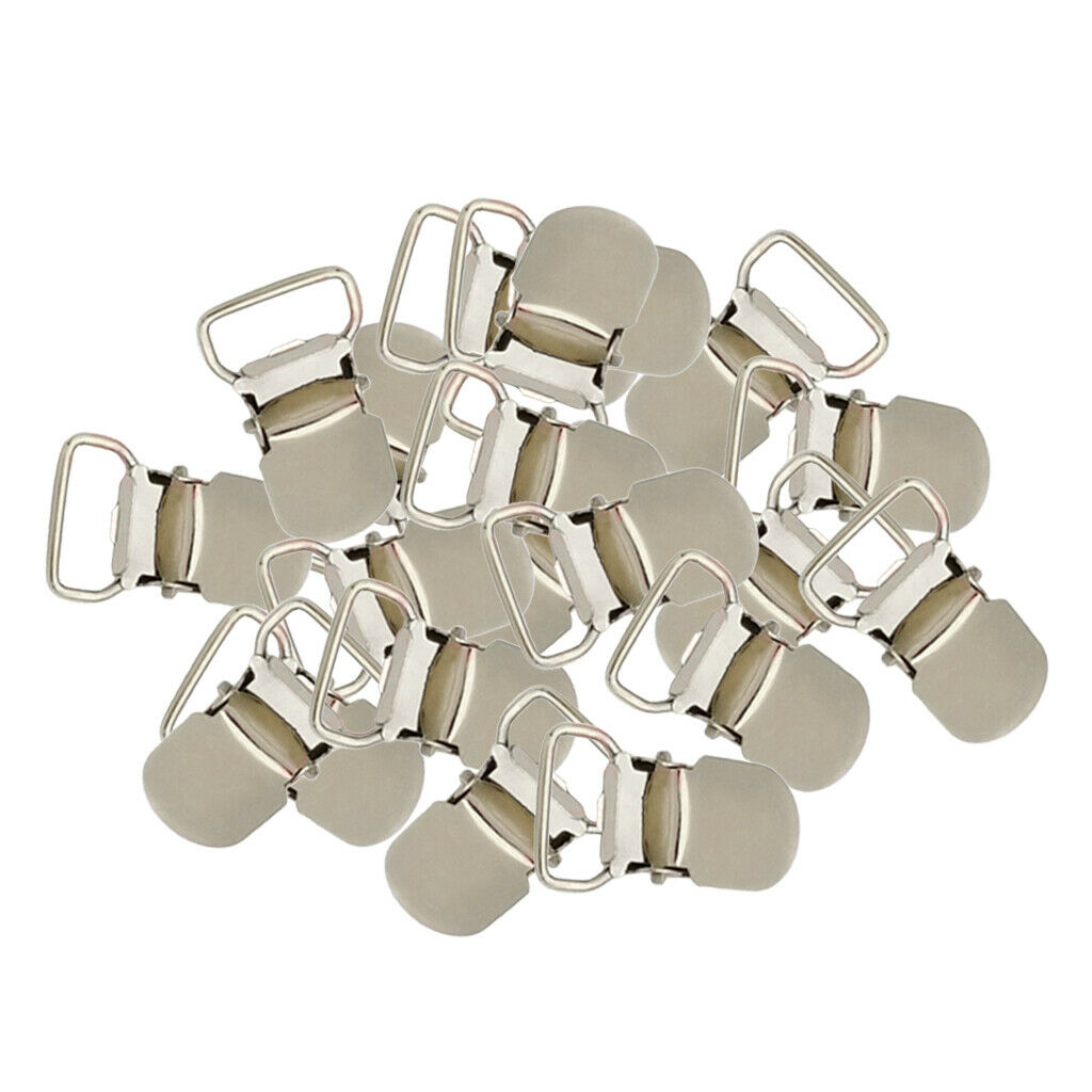 4x 20pcs 11mm 16mm 20mm 25mm Metal Hook Suspender Pacifier Holder Clips