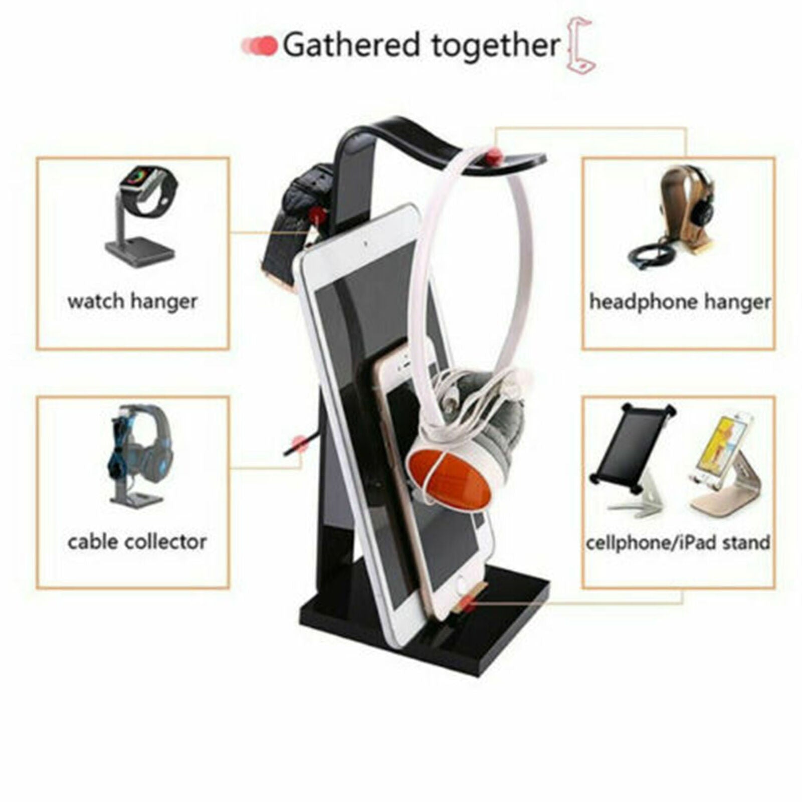 Acrylic Earphone Headset Desk Display Stand Hanger Holder For Headphone