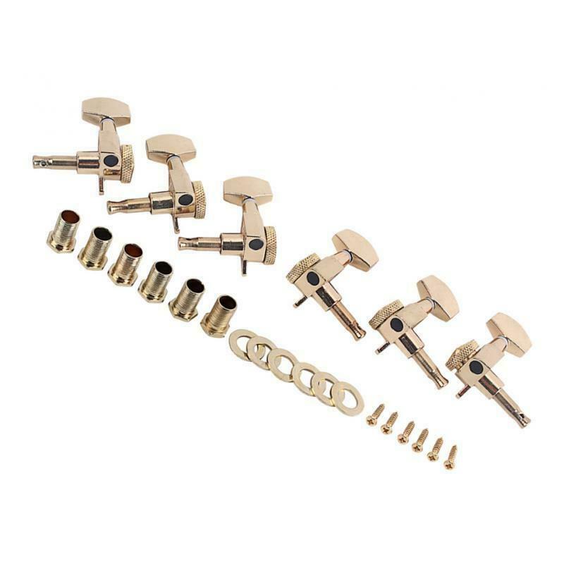 6Pieces Guitar String Tuning Pegs 3R3L for Acoustic Guitar Parts Golden