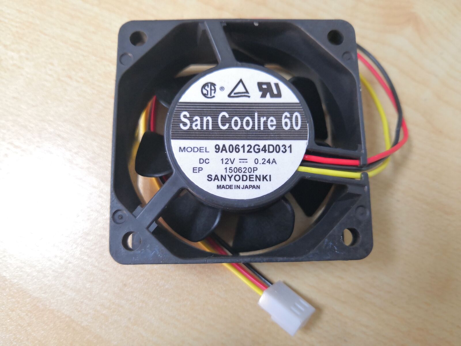 For SANYO 9A0612G4D031 Axial fan DC12V 0.24A 5600rpm 39DB 60*60*25mm 3pin