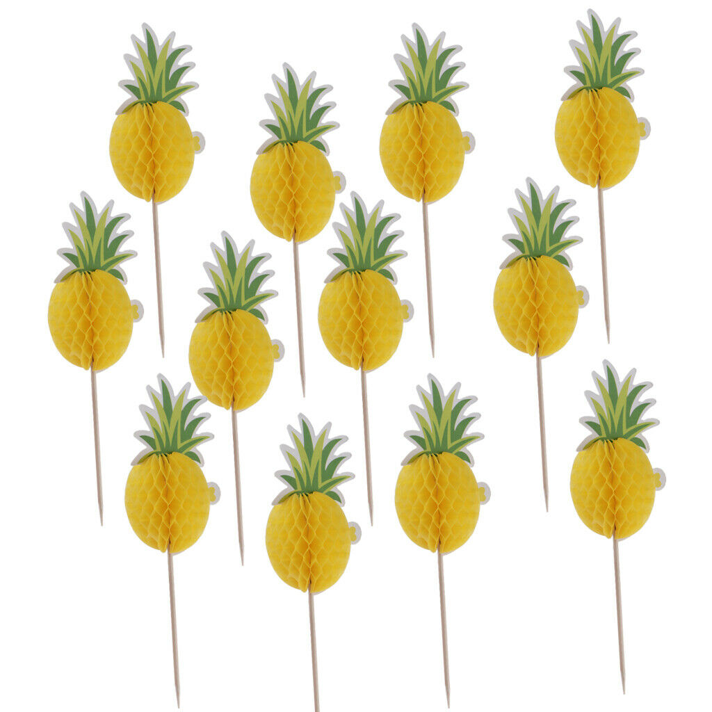 12pcs   Cupcake Toppers Luau Birthday Party Cake Decoration
