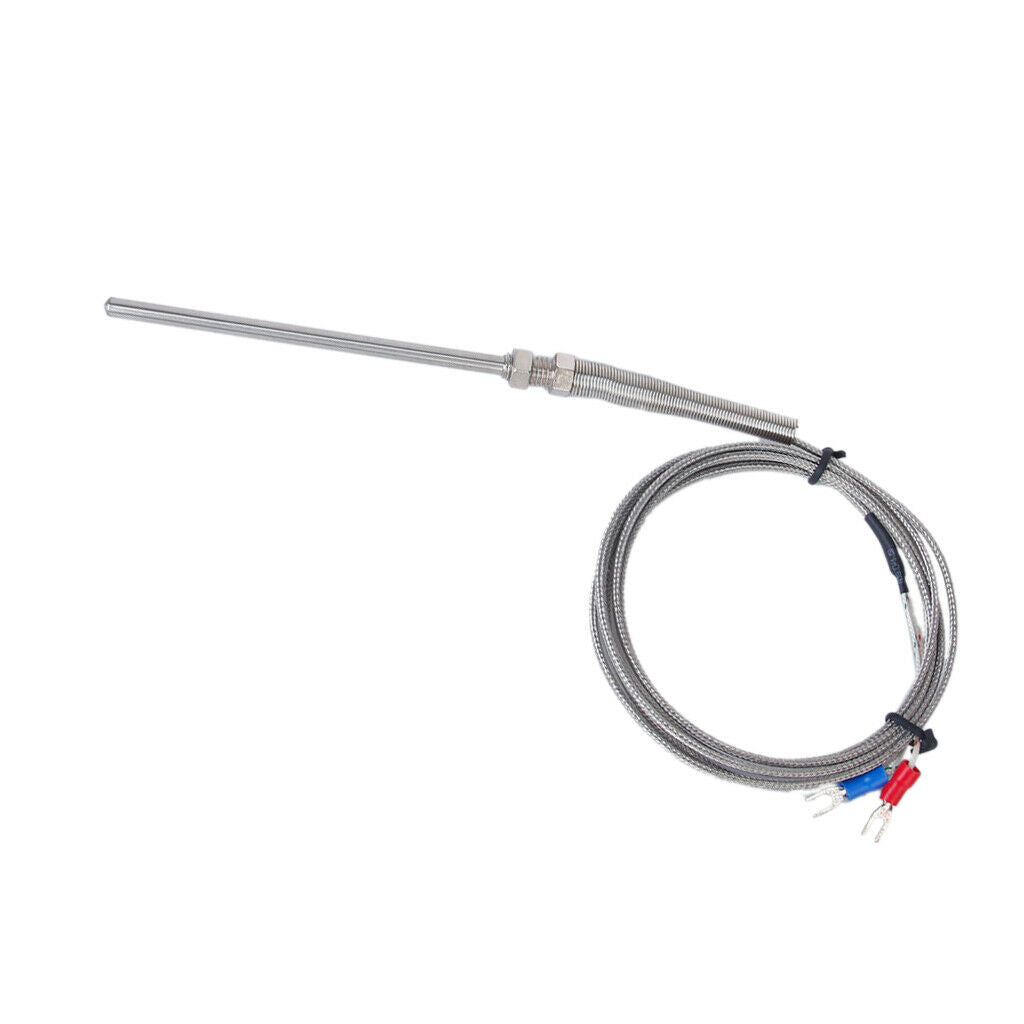 2Pcs K-Type -100°C to 1250°C K Type Thermocouple Sensor Probe D=5mm 1m+2m