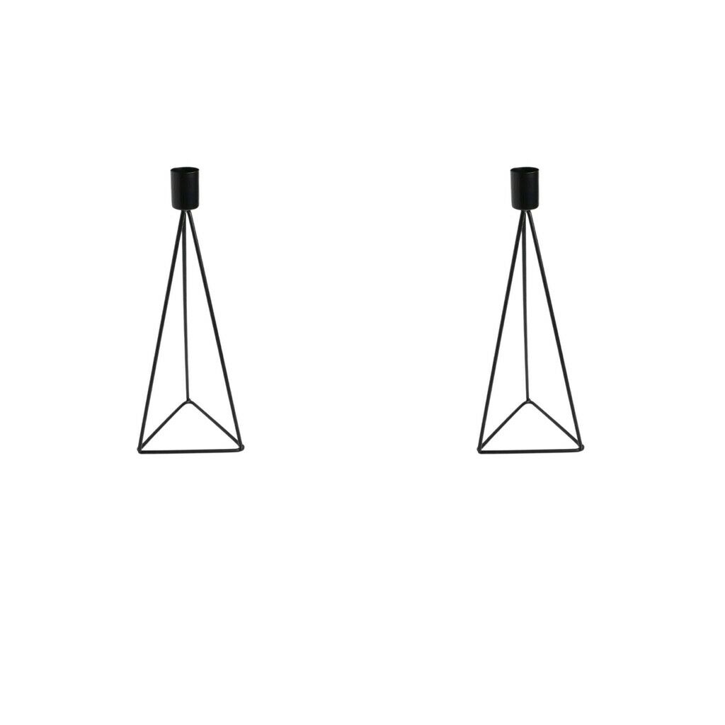 2 lot Geometry Iron Candlestick Candle Holder  Tea Light Holder f/ Decor