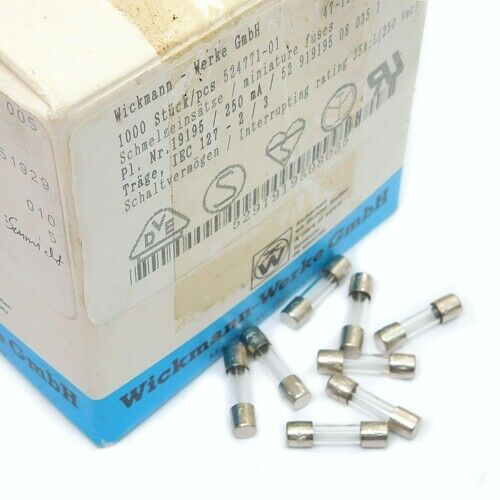 [100pcs] 19502500001 Fuse 0.25A 250V T250mA BT05X20