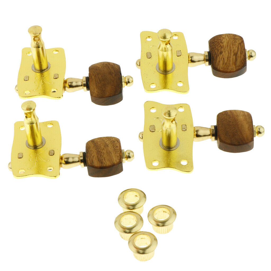 4 Pieces Acacia Knob Ukulele Uke Tuning Pegs Tuners String Instrument Accessory