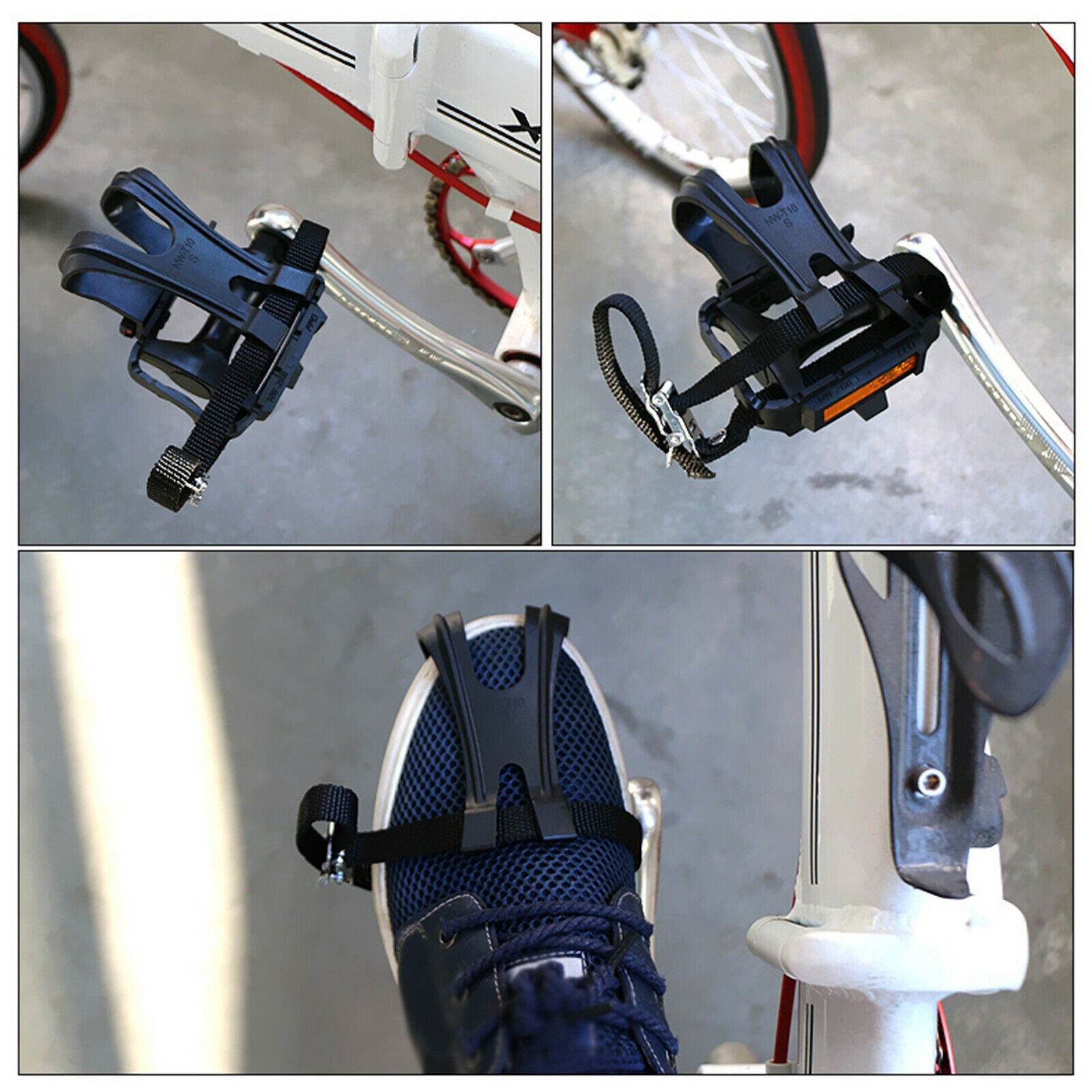 Lightweight  Pedals with Toe Clip Straps MTB Bike