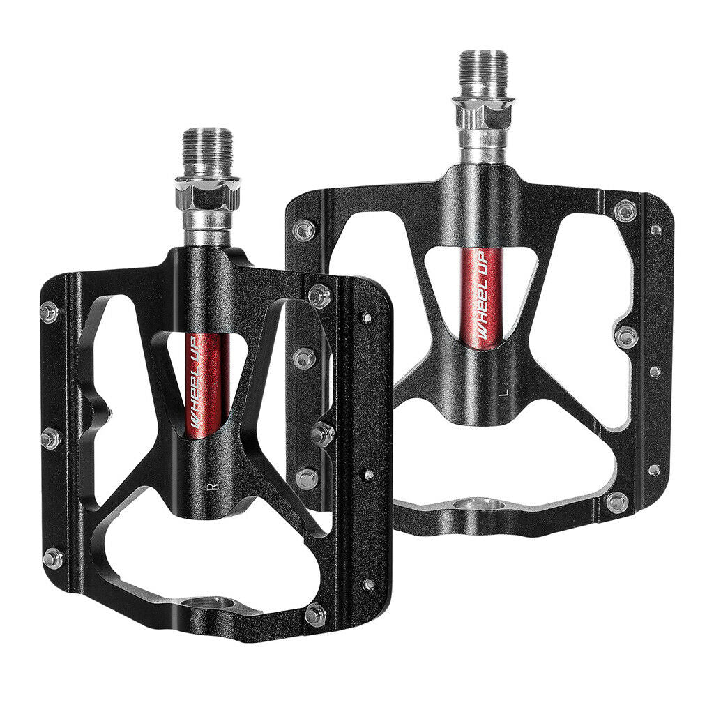 Bike 9/16" Platform Flat Pedals Bicycle Sealed Bearing Anti-Slip Pins Pedals