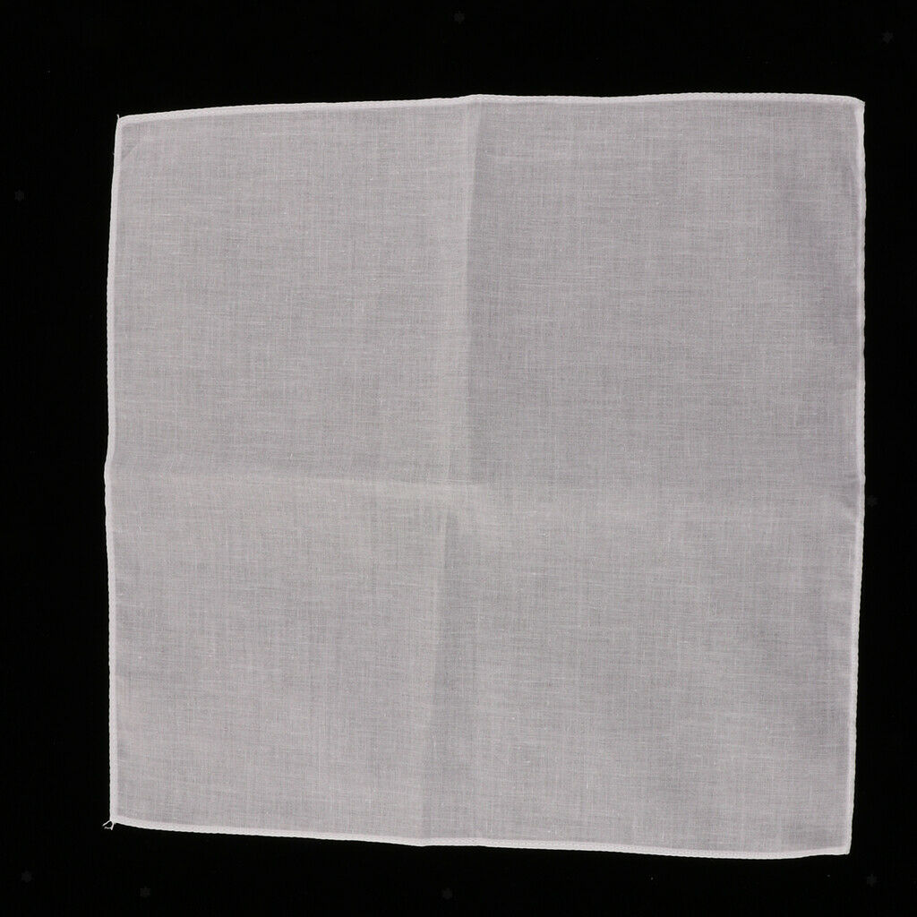 10x Women Men's White Handkerchiefs Wedding Bridal Pocket Hanky Set Towels