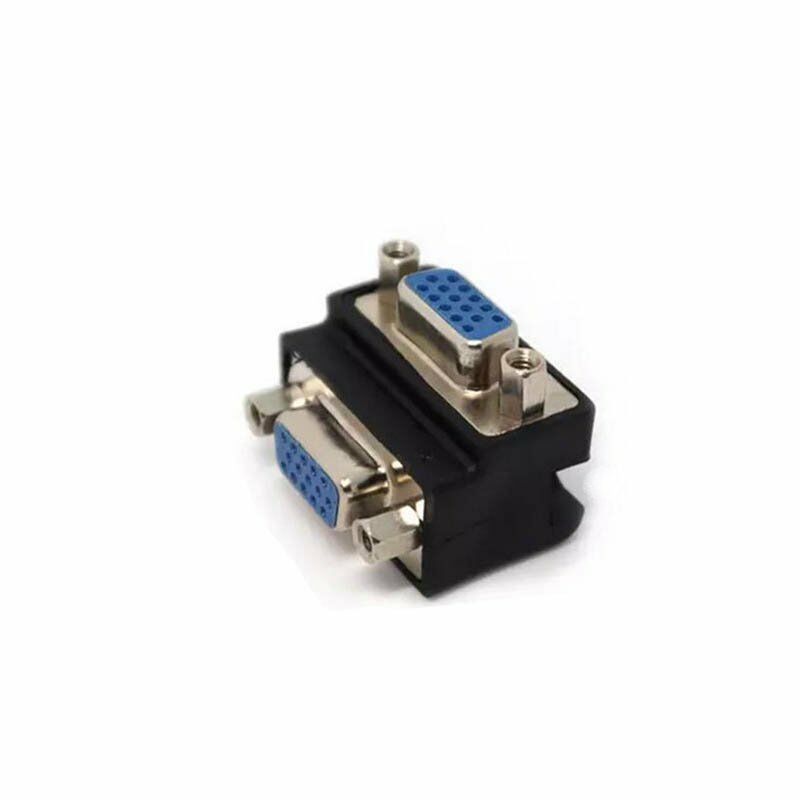 New 90 Degree Right Angle 15 Pin VGA SVGA Female To Female Converter Adapter tt
