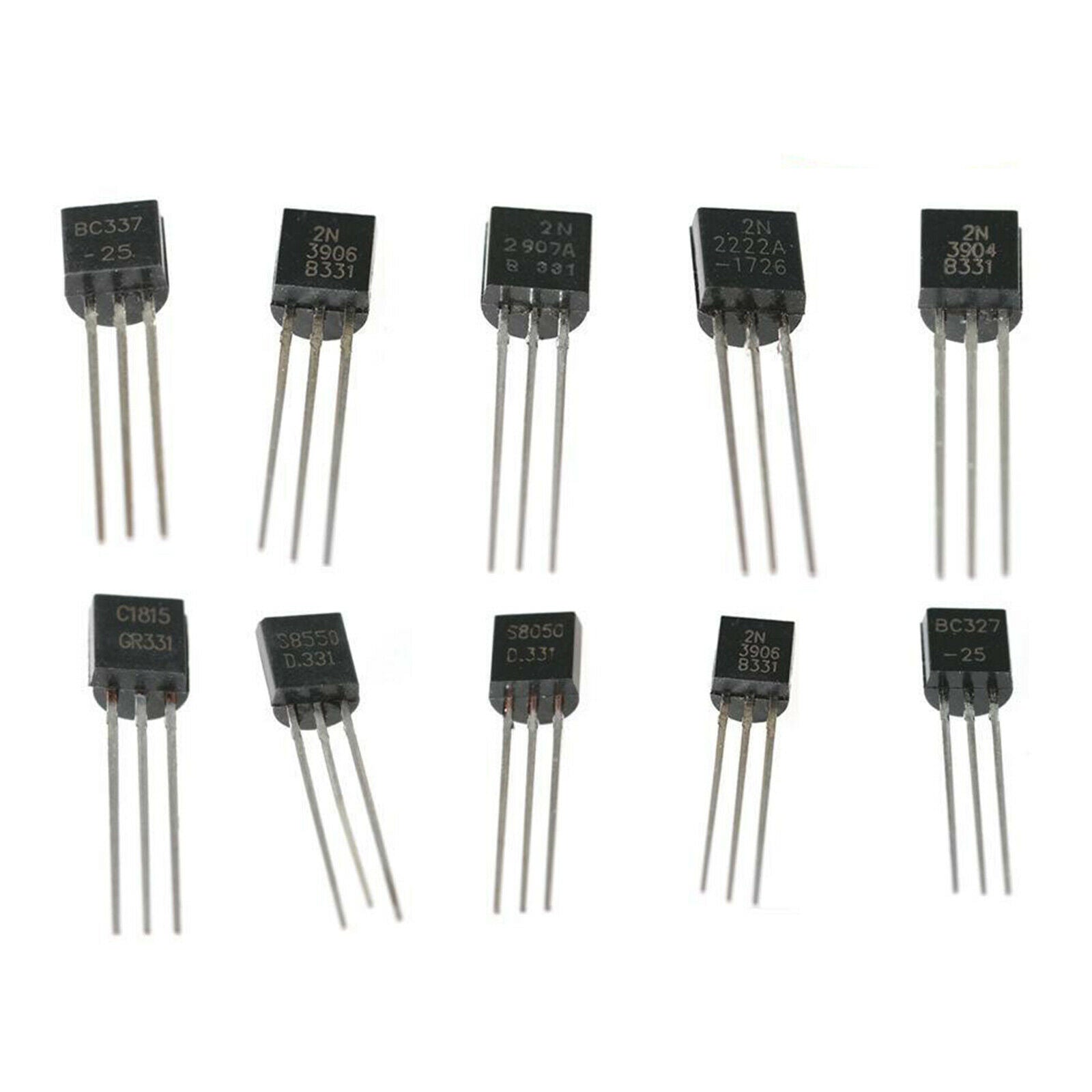 200pcs TO-92 10 Vales NPN PNP BC327 2N2907 2N3906 S8050 C1815 Transistor