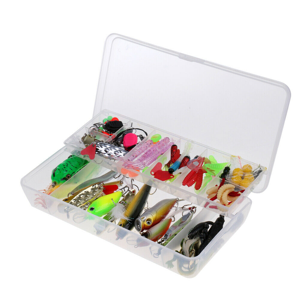 Fishing tackle box with 160 pcs - fishing accessories artificial bait jig head
