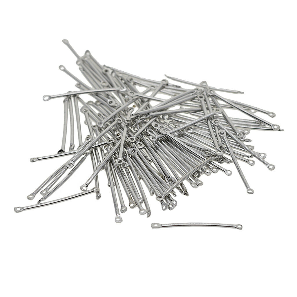 100pcs Straight Bar Connectors Jewelry Making Charms Findings for Craft 25mm