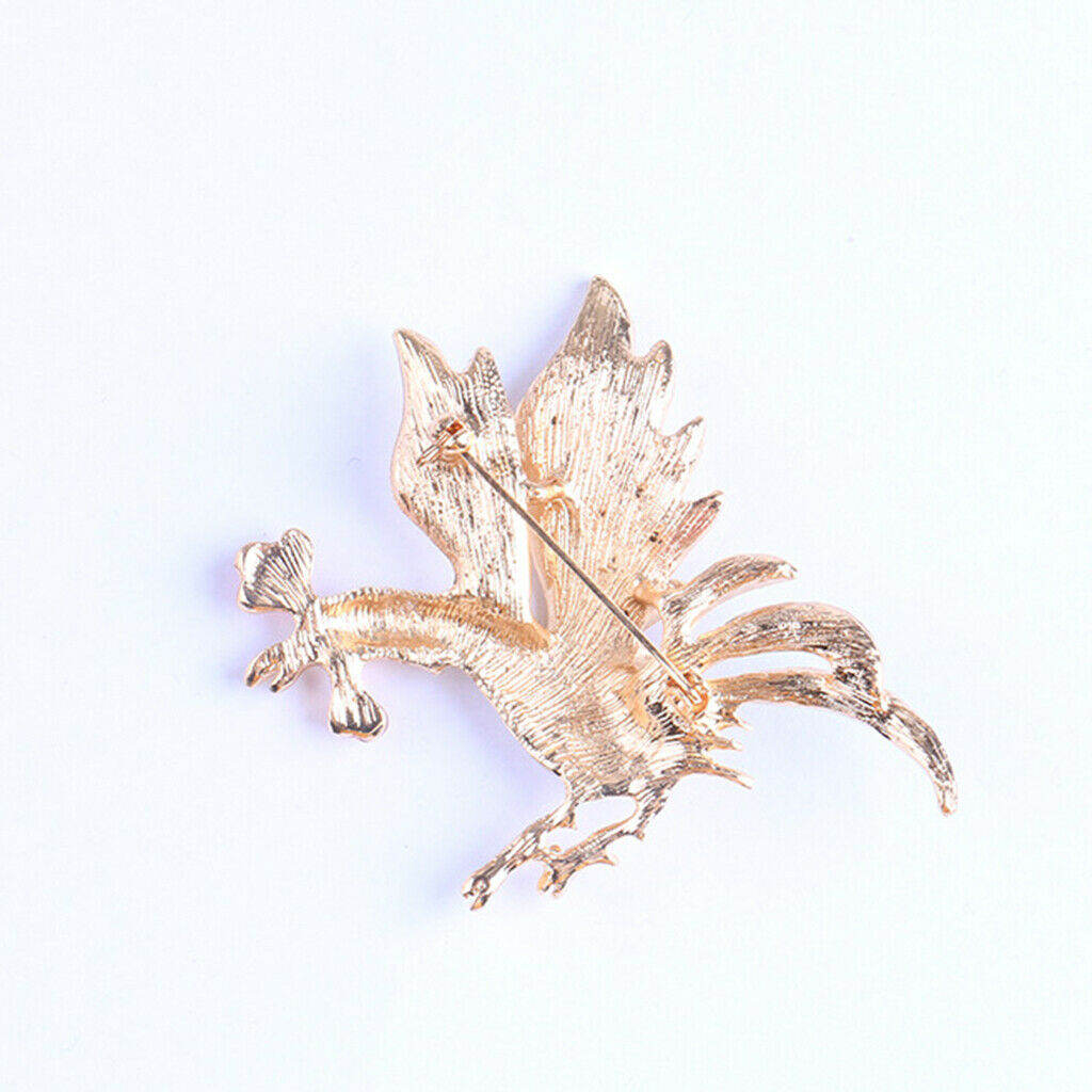Crystal Rooster Badge Brooch Enamel Corsage Christmas Clothing Accessories