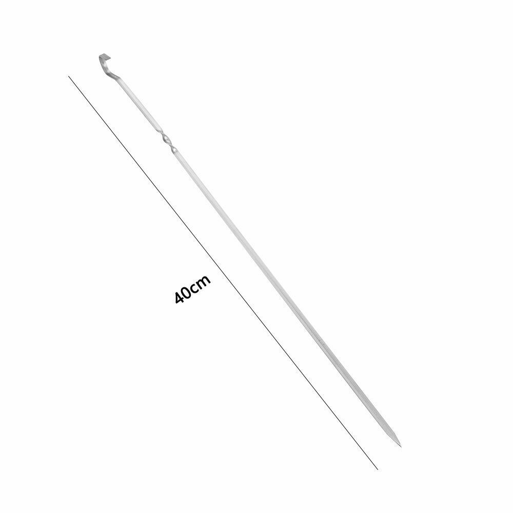 12PCS Barbecue Skewers Stainless Metal Kabob Grilling BBQ Skewers Stick Pack
