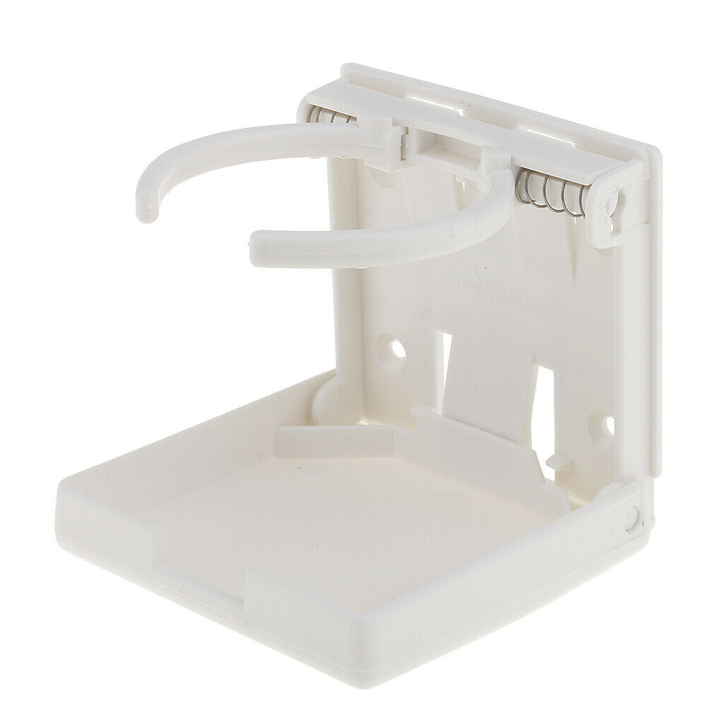 Adjustable Folding Cup Drink Holder for Marine Boat Caravan Car Black+White