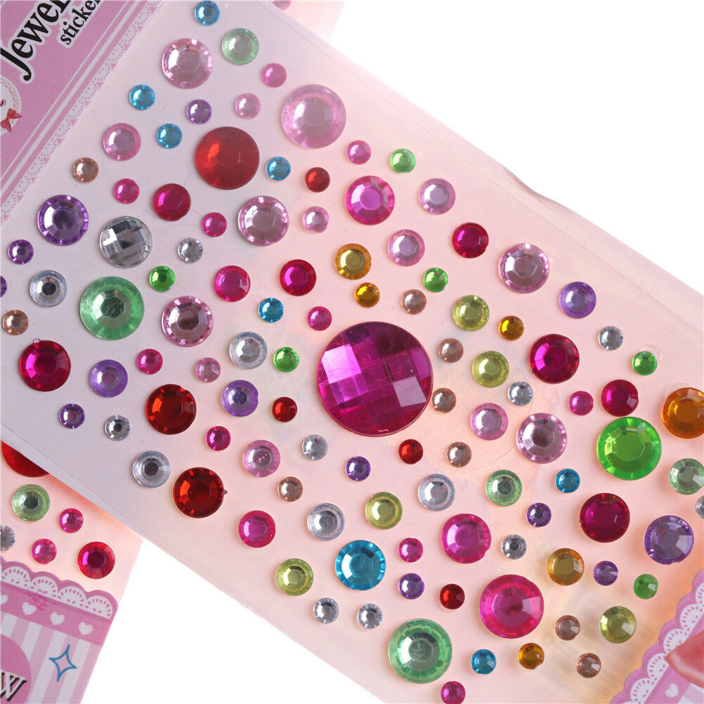 1 Sheet Self Adhesive Rhinestone Crystal Bling Stickers Round Phone Decor.l8