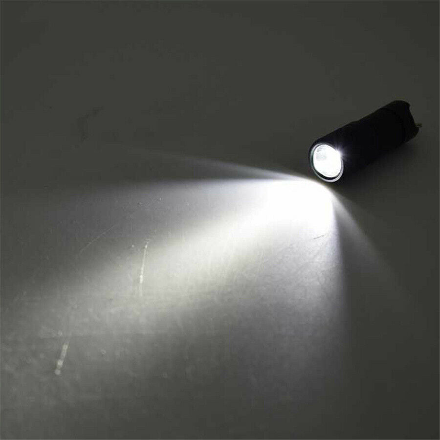 1Pcs Portable Mini Flashlight USB White LED Light Keychain Torch + 10180 Battery