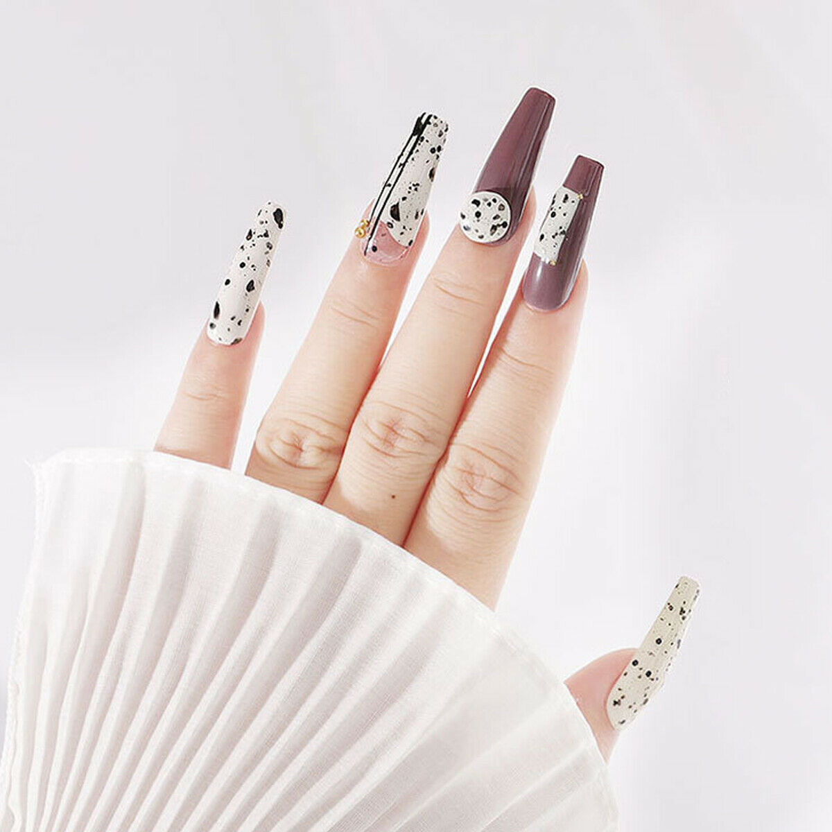 12ml Egg Shell Nail Art UV Gel Polish Clear Base Black Spot Effect Hybrid Cute