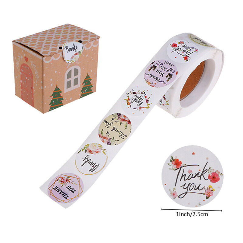 500 Pcs/Roll Round Thank You Stickers Seal Labels  Stickers Labels for Pa.l8