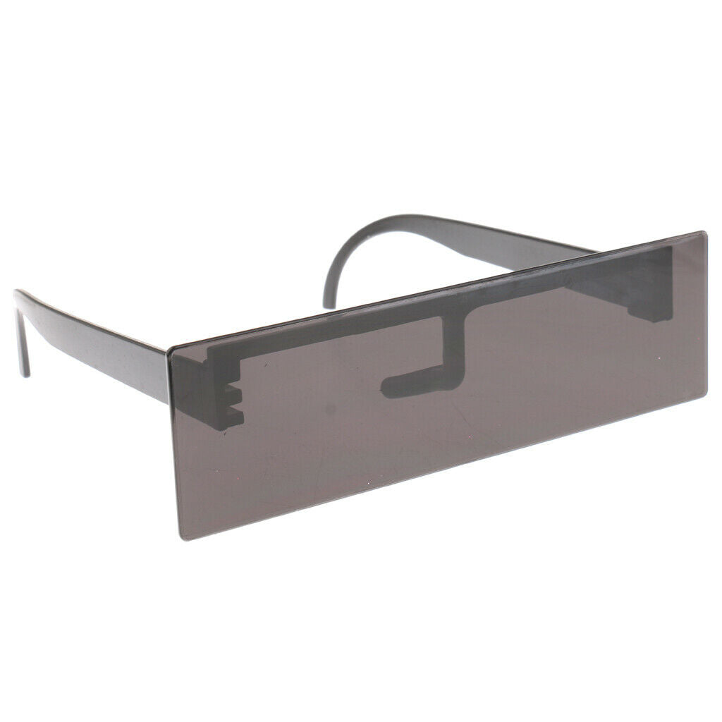 Men Women Novelty Black Censor Bar Sunglasses