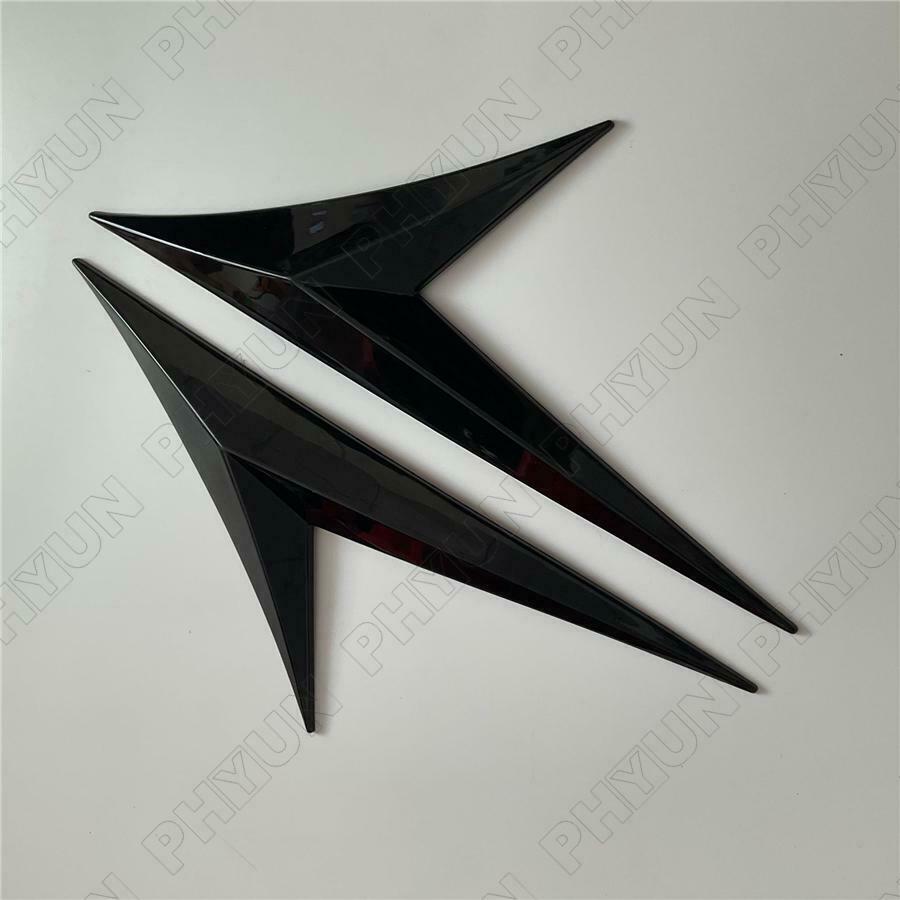 Car Side Wing Air Flow Fender Grill Intake Vent Trim Glossy Black Emble Stickers