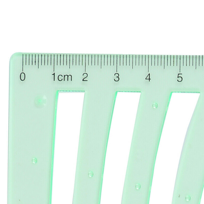 Green Plastic Students Rectangle Shape Drawing Circle Template Geometric R.l8