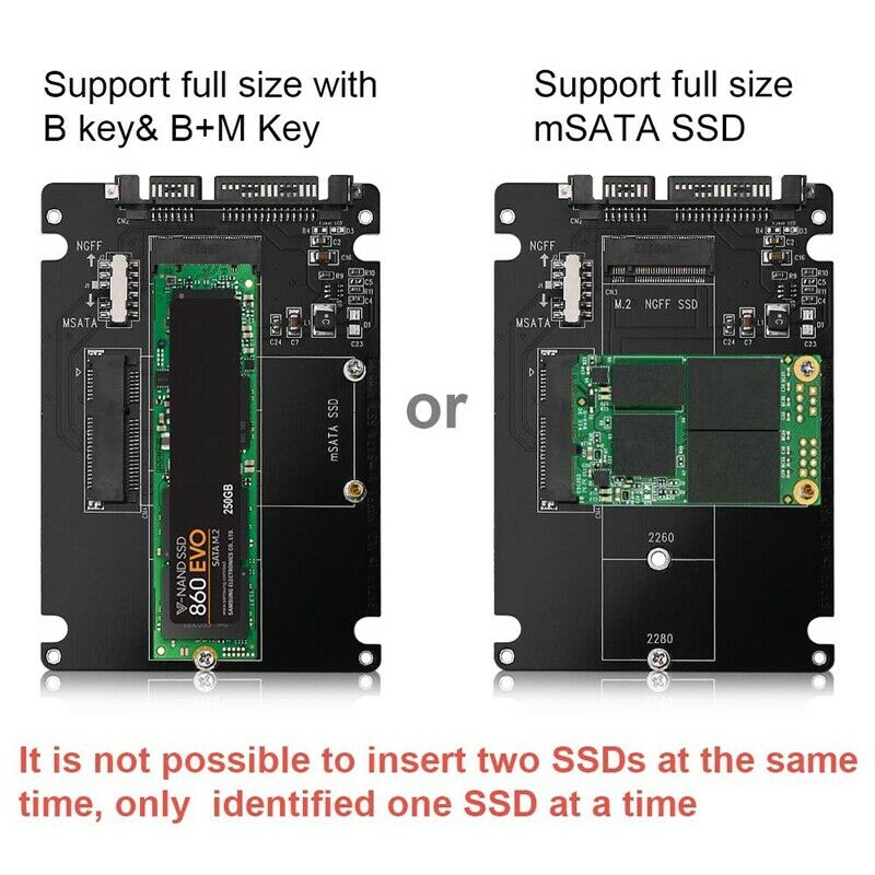 M.2 NGFF or MSATA to SATA 3.0 Adapter USB 3.0 to 2.5 SATA Hard Disk 2 in 1 ConK4