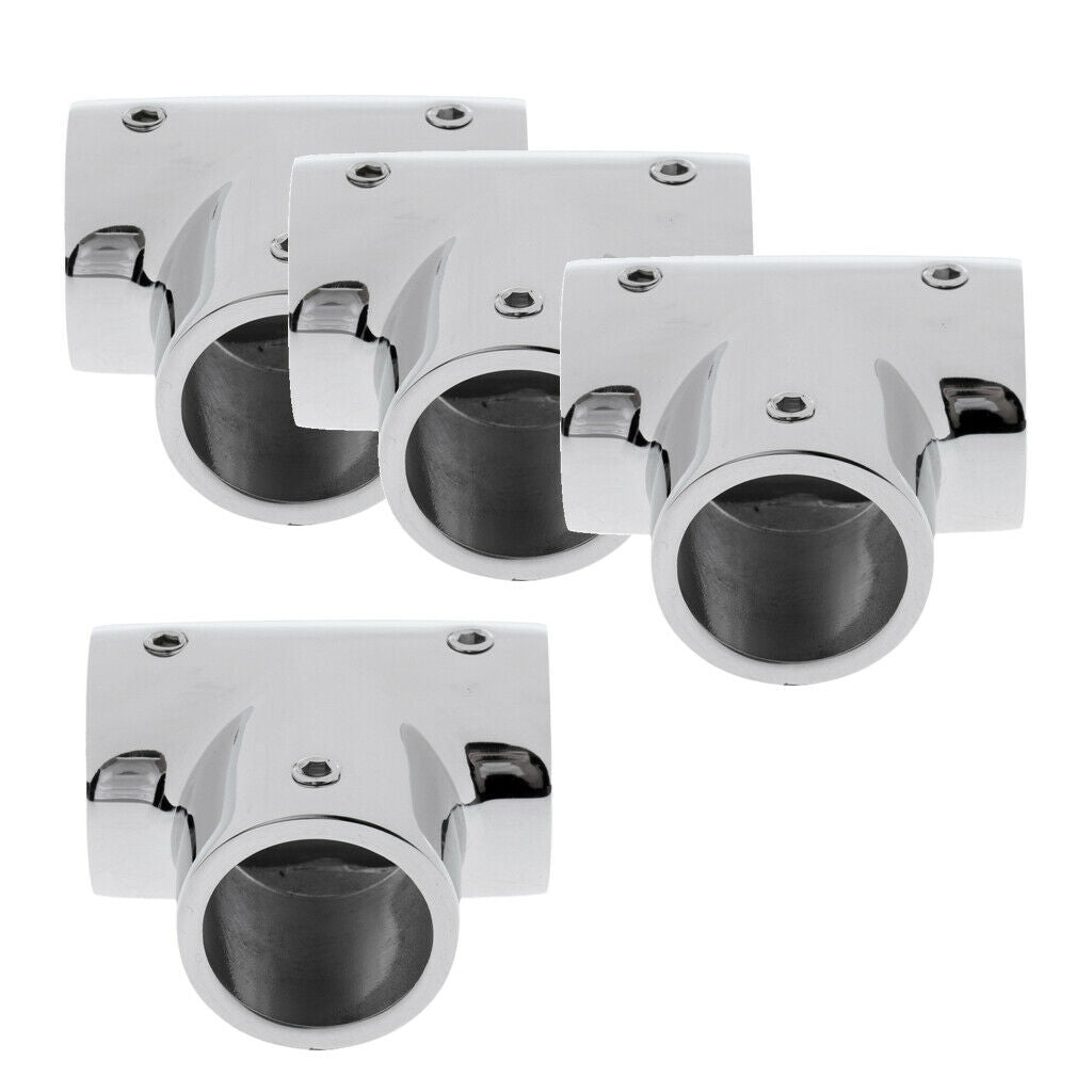 4pcs Boat Yacht Handrail Fitting 25mm Tee - 316 Stainless Steel