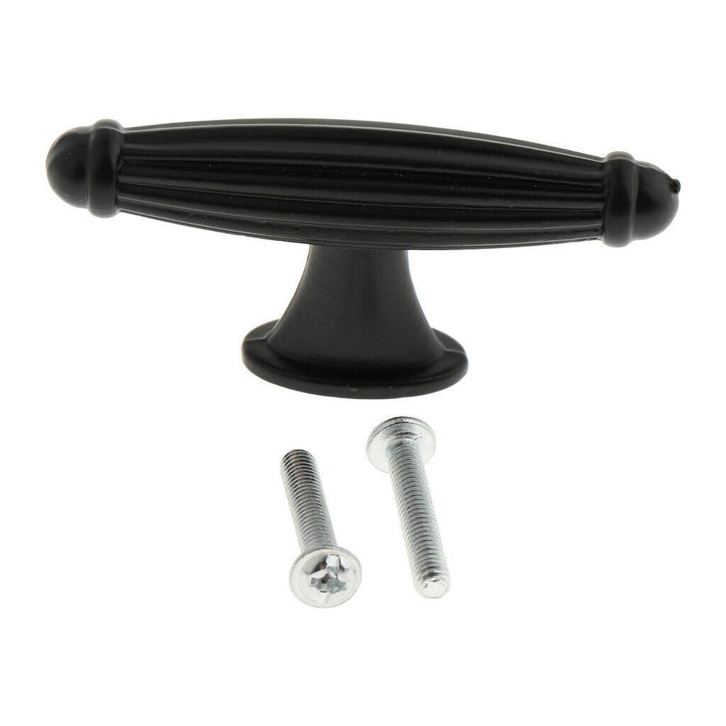 1 Piece Rectangle Black European Aluminum Alloy Matte Cabinet Door Handle