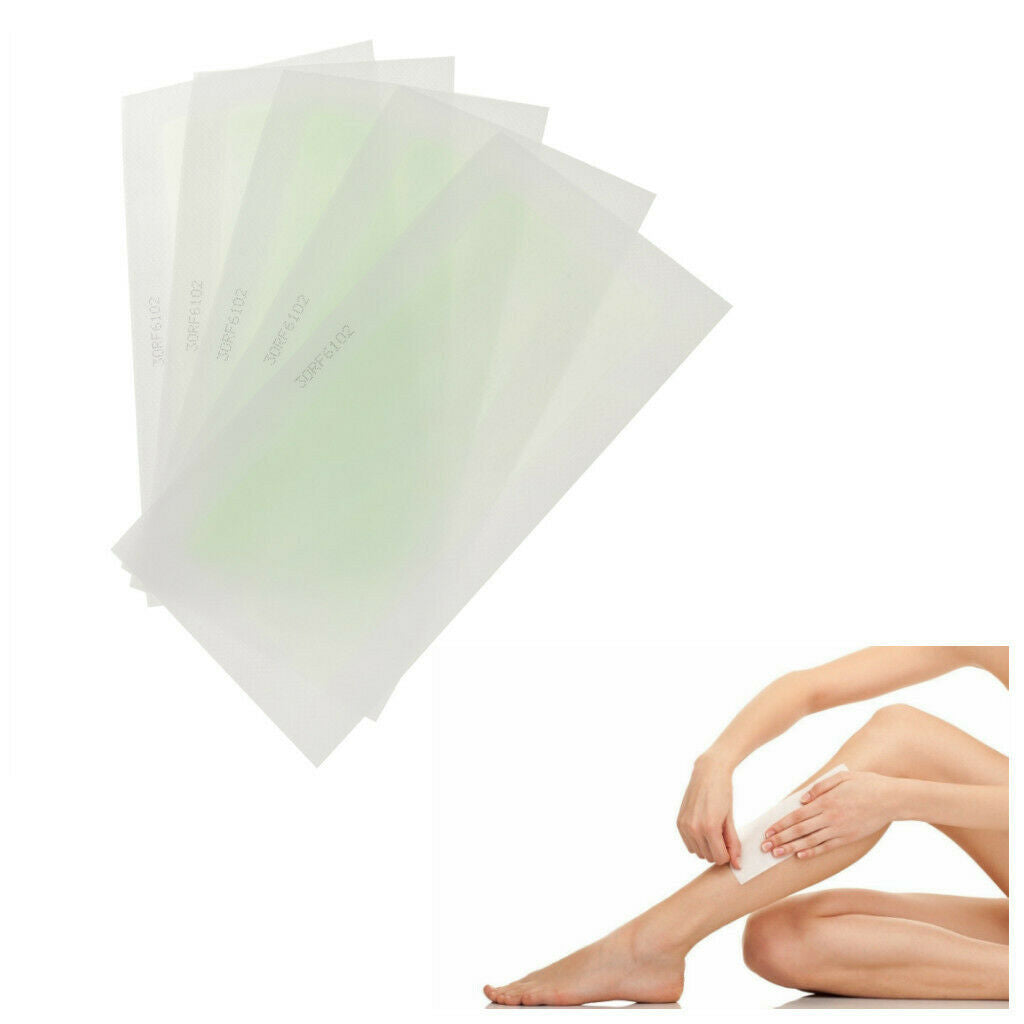 10 Pieces Double Side Cold Wax Hair Removal Strips for Leg Body Facial Hair