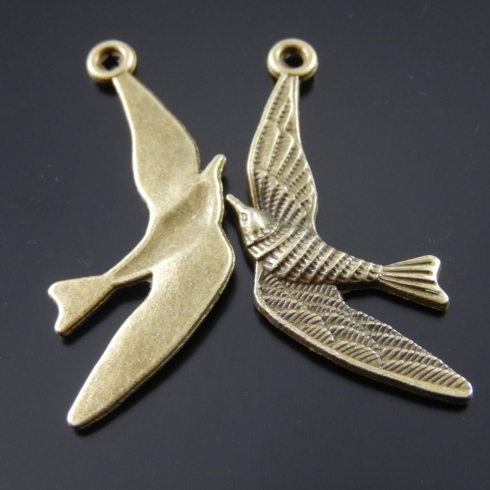 18pcs Antiqued Bronze Swallow Bird Alloy Charm Bracelet Pendant Making 33*16*3mm