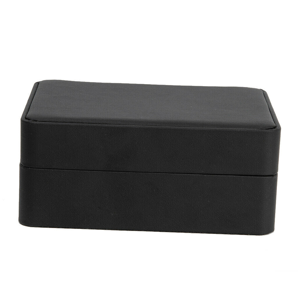 1pc Black PU Leather Cufflinks / Tie Clip Store Box Storeage Case W/ 6 Slots