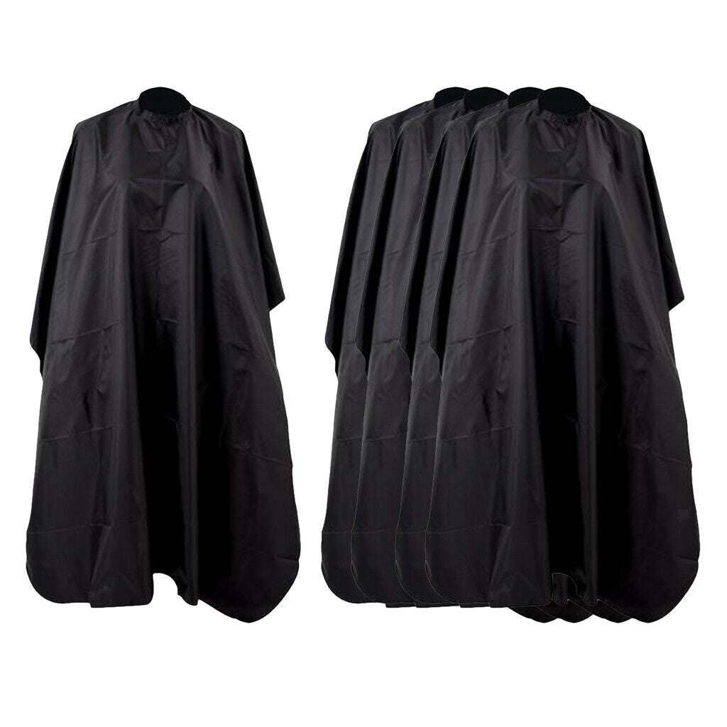 5Pcs Hair Cutting Capes Barbers Haircut Hair Coloring Gown Cloth Black