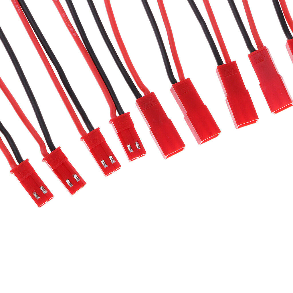 5 Pairs 100mm Jst 2 Pin Plugs with 22awg Wire Male & Female for Rc Li Po