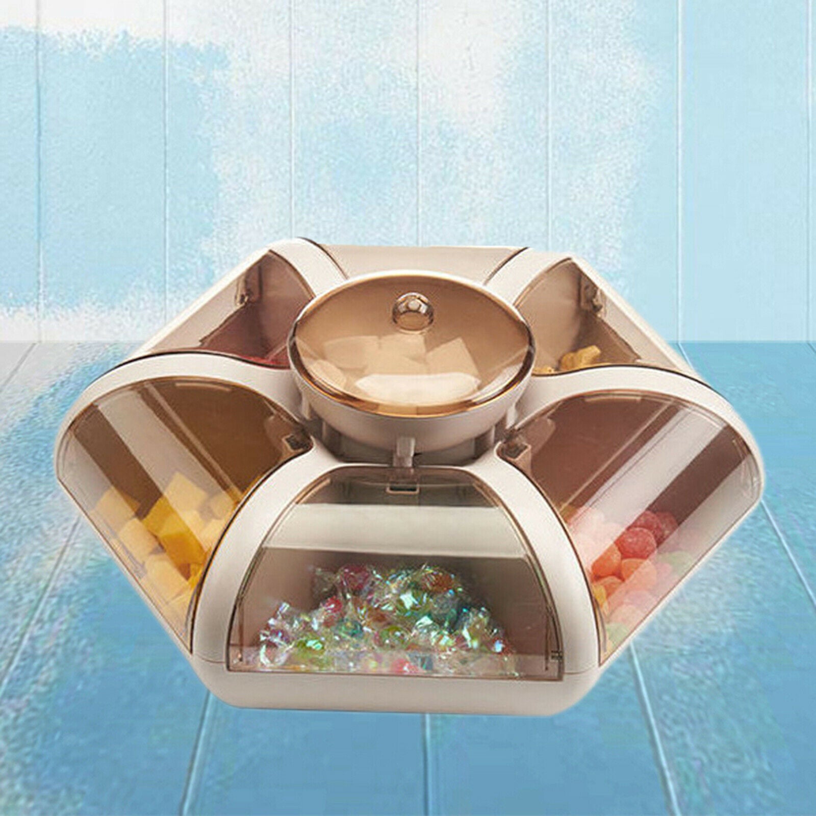Creative Transparent Candy Container 6 Compartment Snack Tray Picnic Holiday