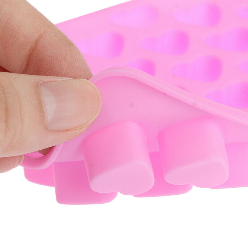 55 Mini Heart Shape Silicone Ice Cube Mold Fondant Chocolate Tray Mould UOB TL