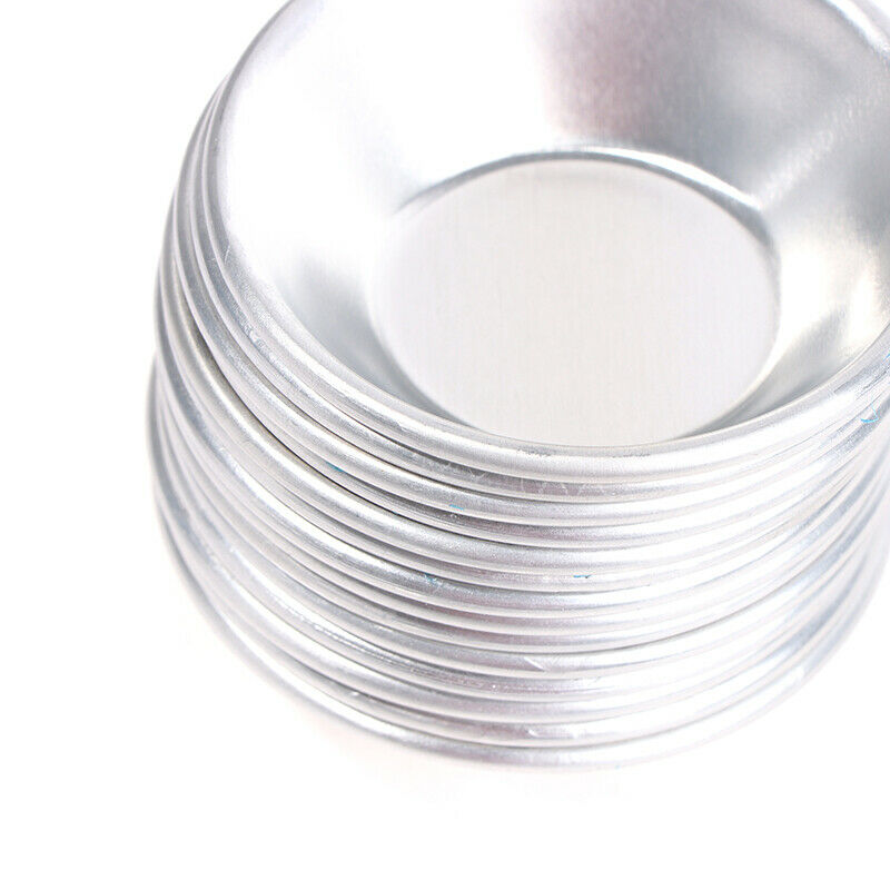 25Pcs Aluminum Alloy Egg Tart Molds Round Shape Cupcake Mini Pie Baking MoldsI7