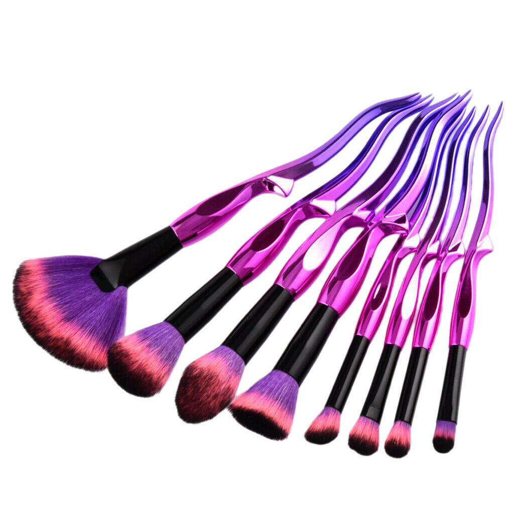 8 Pieces Kabuki Cosmetic Set Powder Foundation Eyeshadow Lip Makeup Brushes