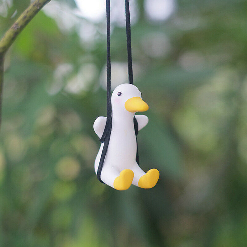 Cute Little Duck Car Pendant Decoration Duck Swing Auto Rearview Mirror PendFCA