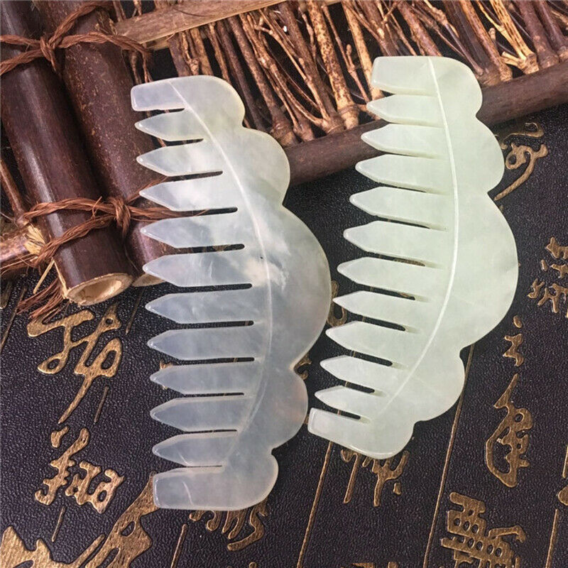 1Pc Nature Jade Comb Massage Spa Acupuncture Head Treatment Gua Sha Boa.l8