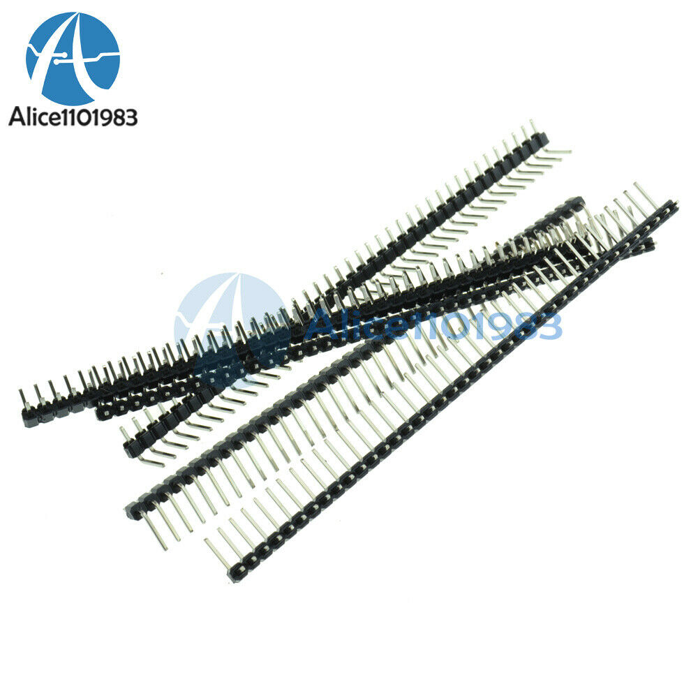 5PCS 40Pin 2.54mm Single Row Right Angle Pin Header Strip For Arduino Kit