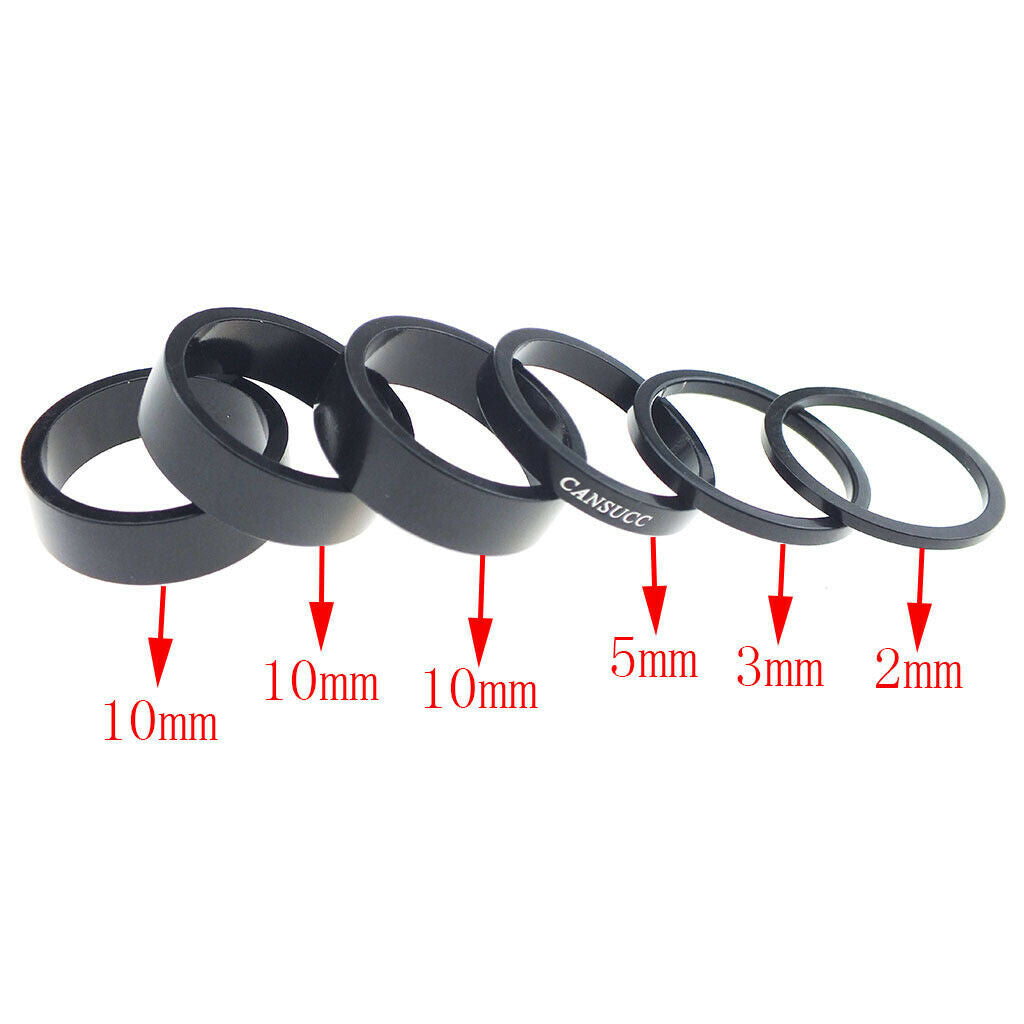 6 Pieces Lightweight Headset Spacers Mountain Road Bicycle Washers Fork