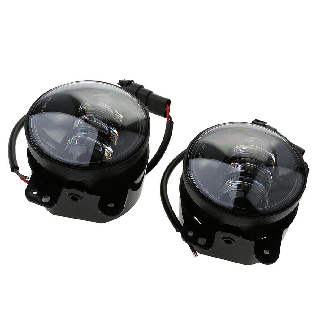 Pair 4'' 30W LED Fog Light Driving Lamp White For Jeep Wrangler