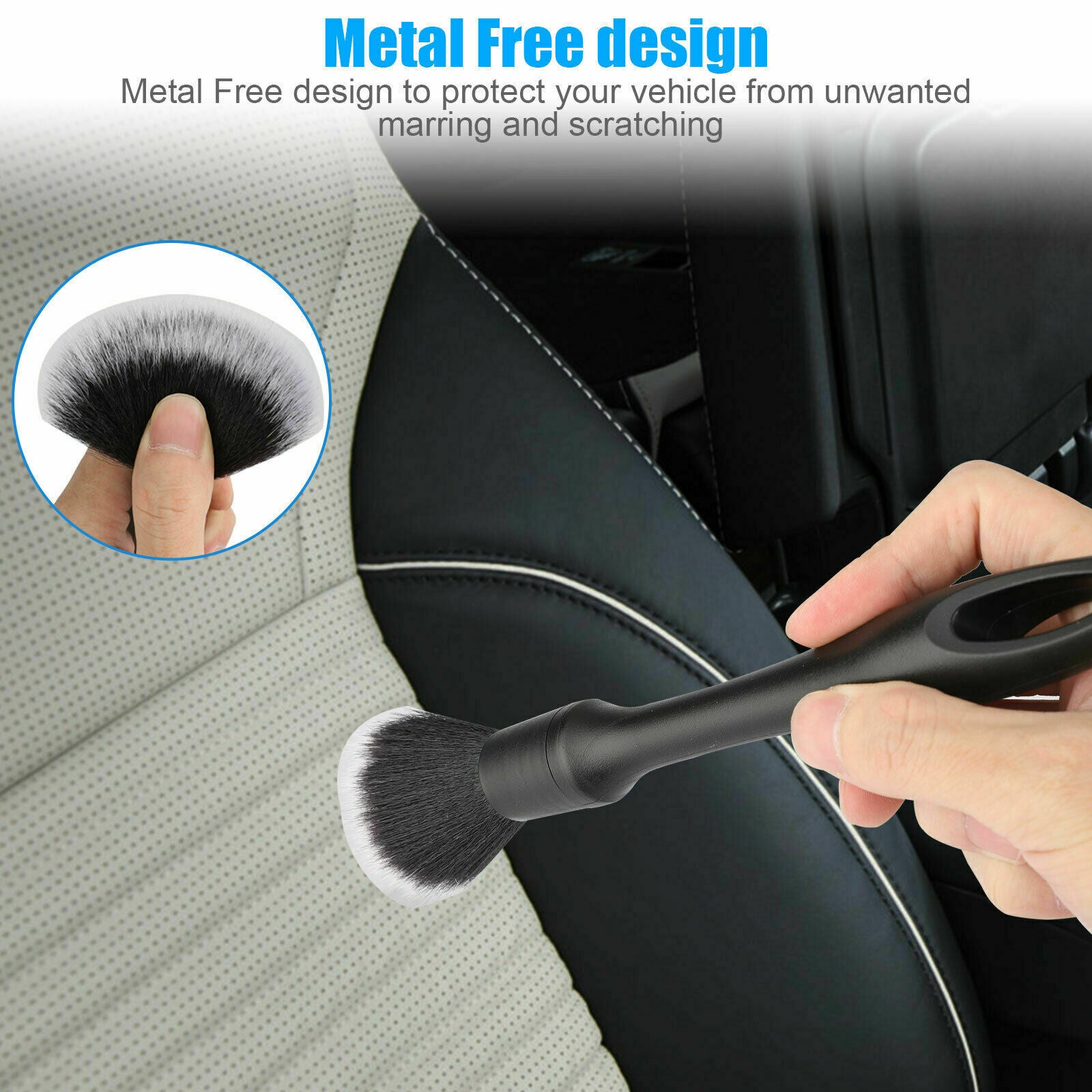 Car Detailing Brush Wash Auto Boar Hair Cleaning Kit Engine for Wheel Clean Set