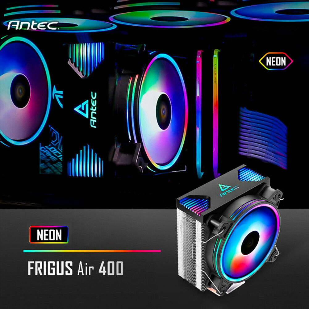 Antec A400 CPU Cooler 4 Heatpipes 120mm Fan Single-Tower RGB CPU Air Cooler @