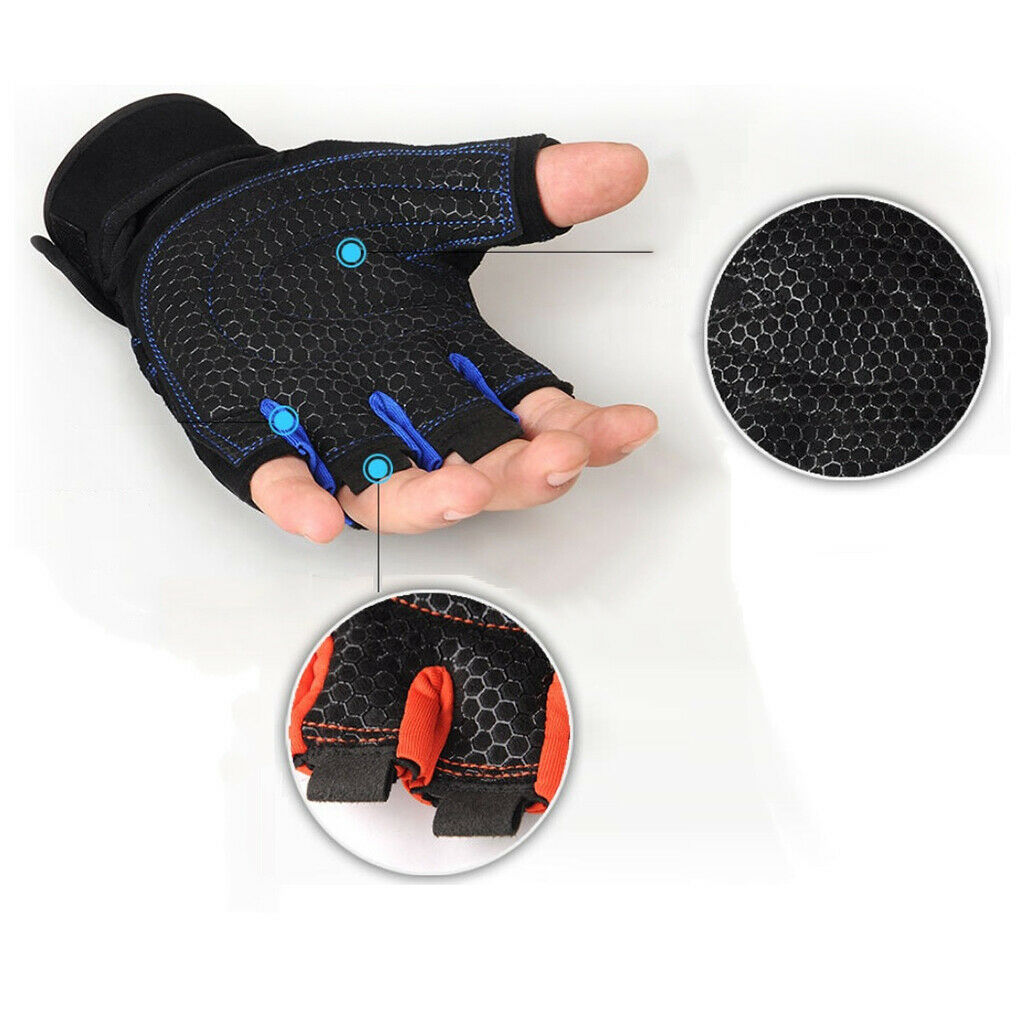 Mens Outdoor Half Finger Gloves  Breathable Gloves for Hiking Cycling - Black L